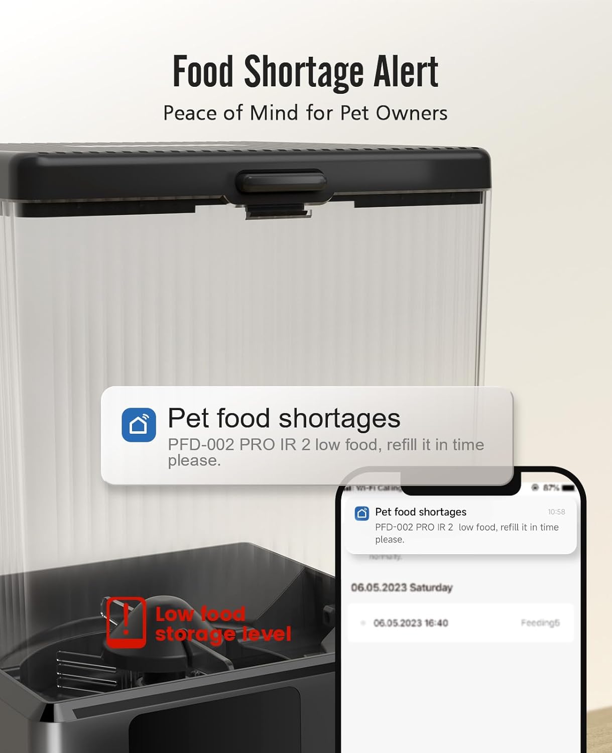 oneisall Automatic Cat Feeder with 5G WiFi, Automatic Cat Food Dispenser for 2 Cats