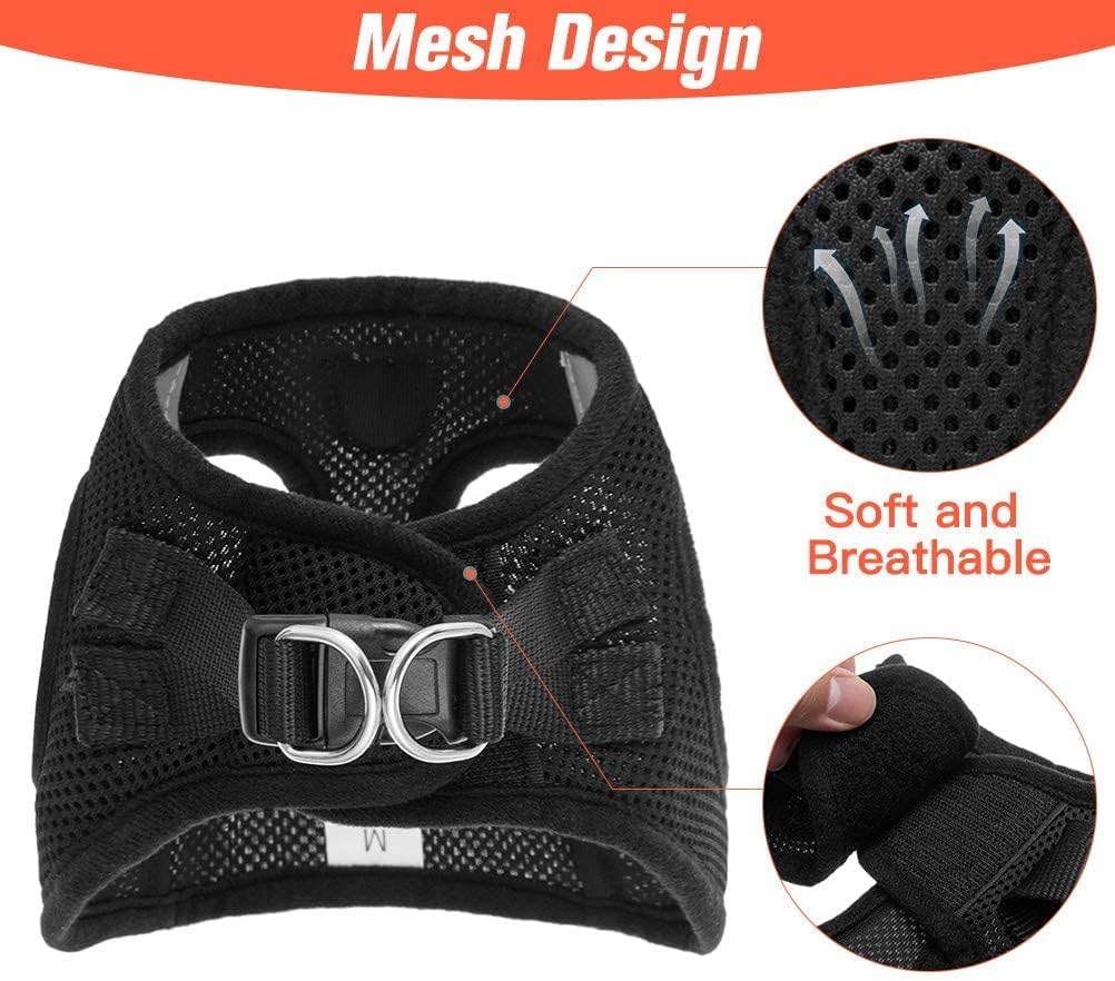 PAWCHIE Puppy Harness and Leash Set - Soft Mesh Dog Vest Harness, Reflective & Adjustable Harness