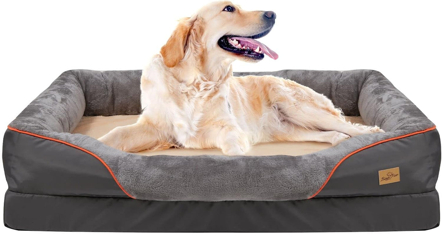 X-Large Memory Foam Dog Bed: Orthopedic Waterproof Pet Sofa Beds Washable XL