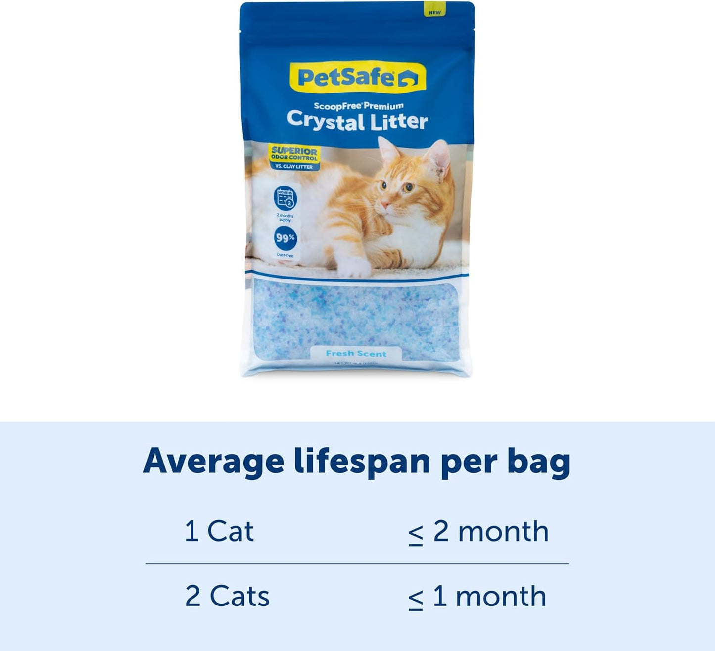 PetSafe ScoopFree Odor Control Crystal Cat Litter, Fresh Scent, 8 Lb Bag, Pack of 3-USA Product
