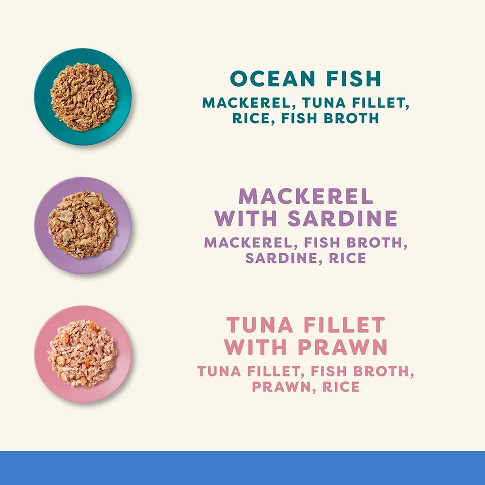 Applaws 100% Natural Wet Cat Food Mixed Variety Fish Deluxe in Broth Tin 70g (Pack of 32), Limited Ingredients Pet Food