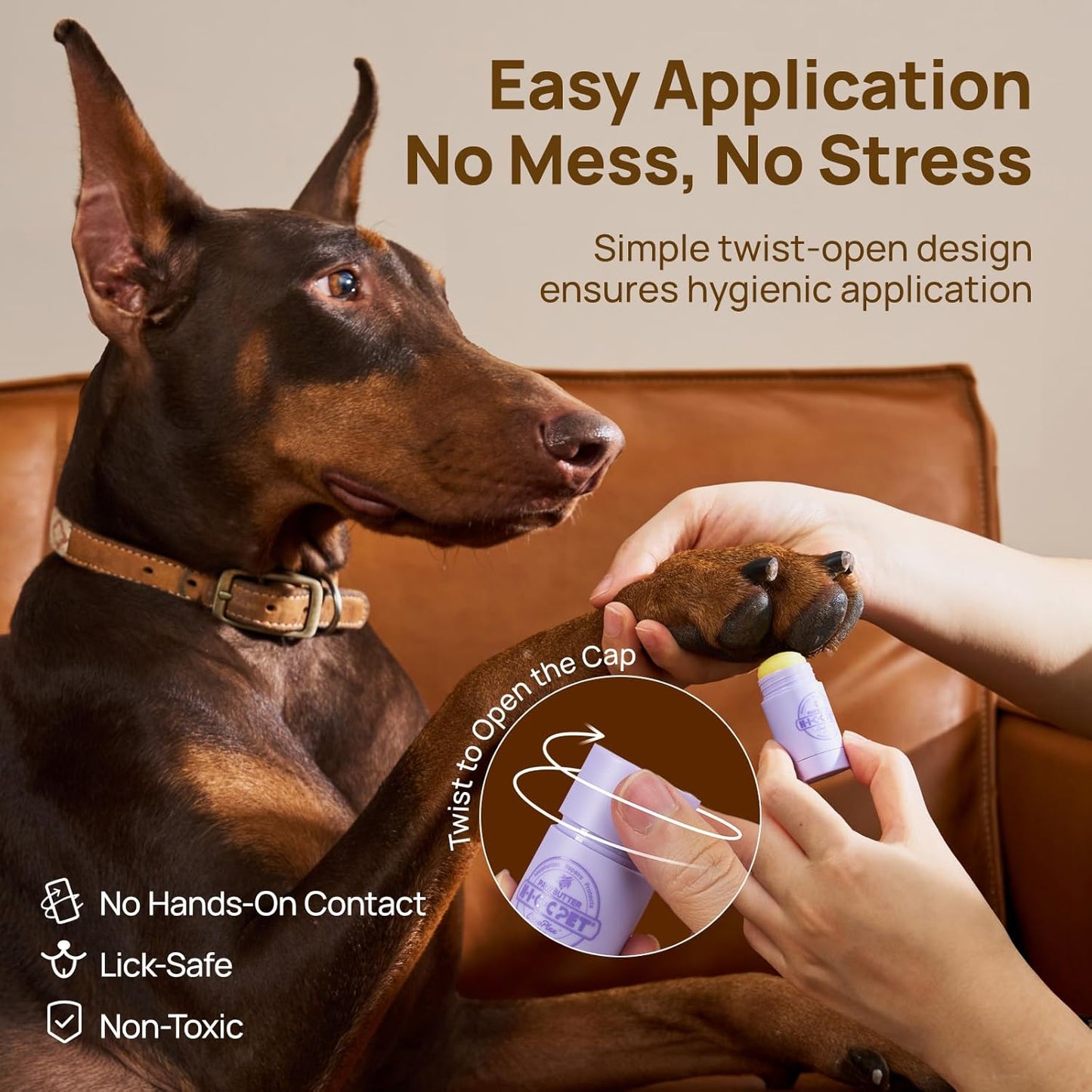 HICC PET Dog Paw Balm 0.21 oz for Dogs & Cats, Soothing Paw Balm Dogs Lick Safe