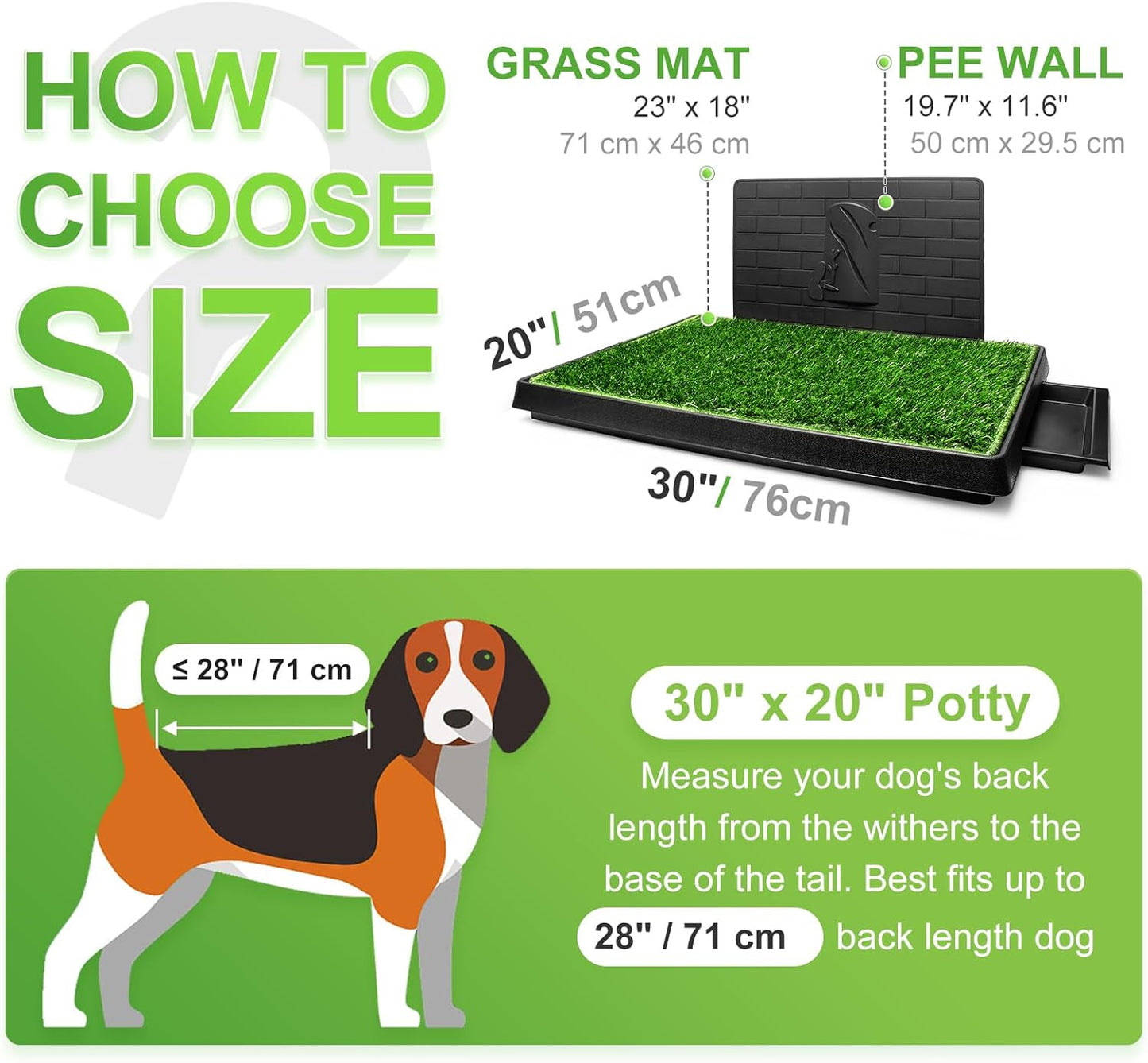 Hompet Dog Grass Pad with Tray Large, Small and Medium Dogs (30"×20")