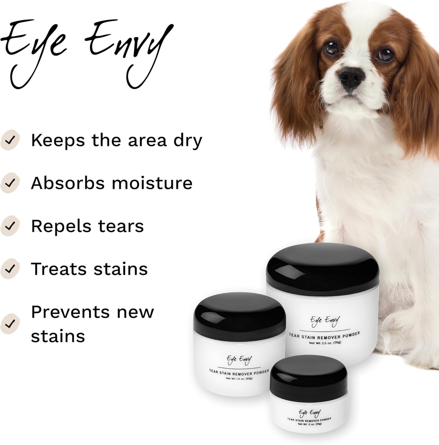 Eye Envy Tear Stain Remover Powder for Dogs and Cats. 100% Natural,Made in The USA (70gm)