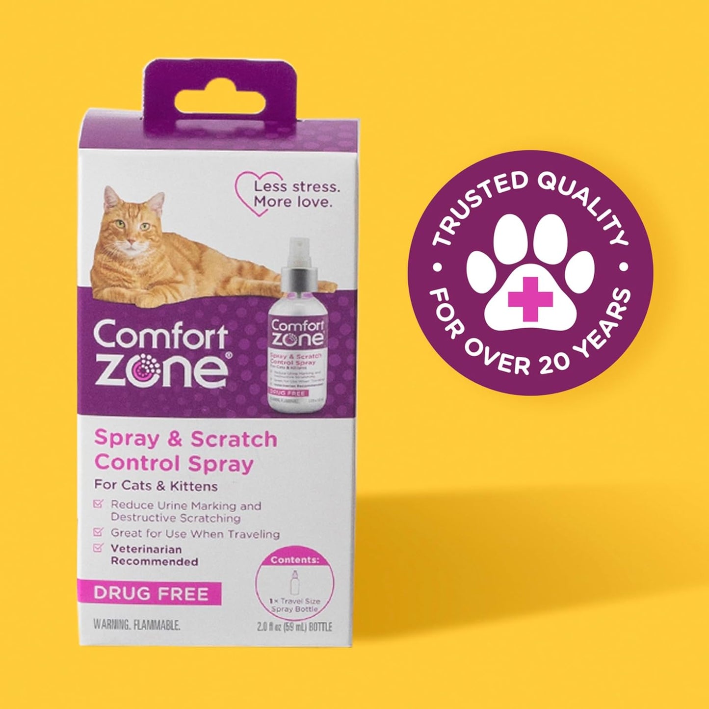 Comfort Zone Cat Calming Pheromone Spray: Travel Size (2 oz)