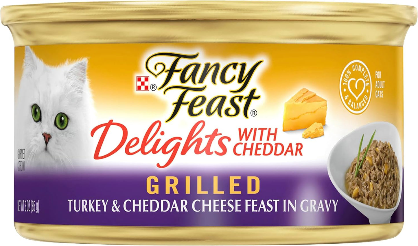 FANCY FEAST Delights With Cheddar Adult Wet Cat Food 24x85g