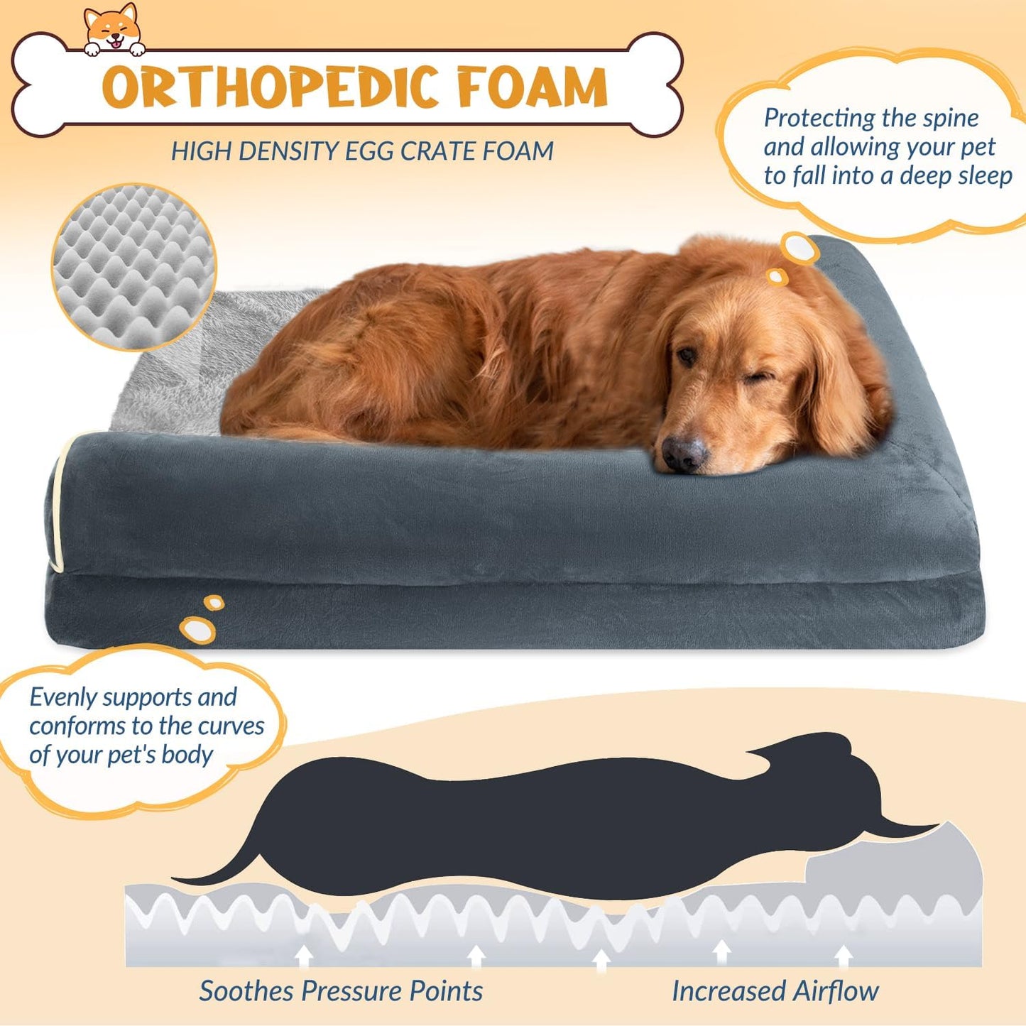 SlowTon Dog Bed for Extra Large Medium Small Dogs