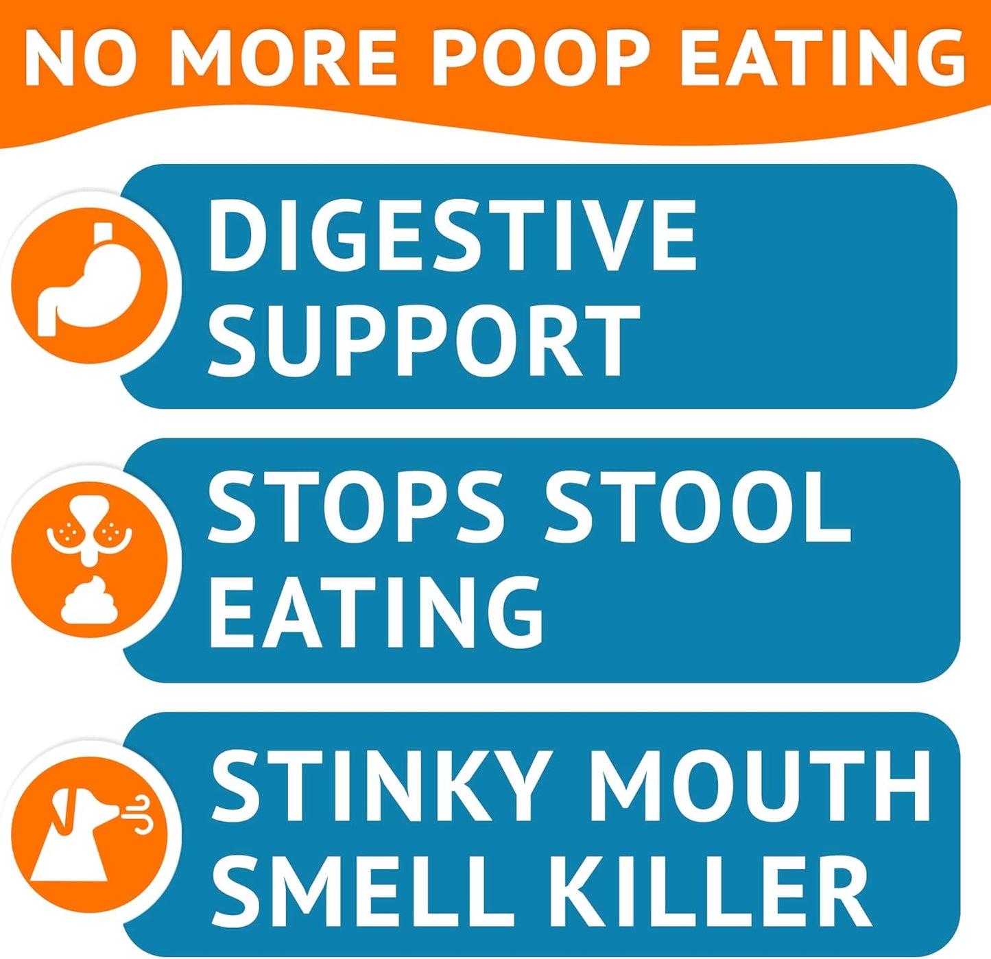 Chew No Poo - Coprophagia Treatment for Dogs - Prevent Dog Poop Eating - Natural Stool Eating Deterrent + Breath Aid - Probiotics & Digestive Enzymes - Boosts Gut Health - Made in USA - 120 Soft Chews
