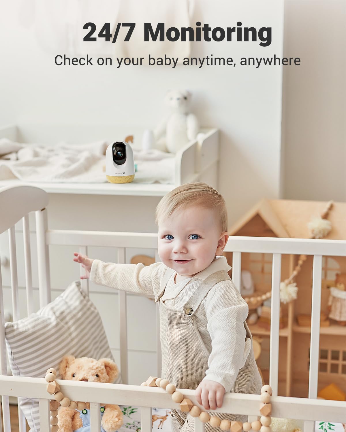 MUBVIEW 5G WiFi Indoor Security Camera No Subscription, Local&Cloud Storage