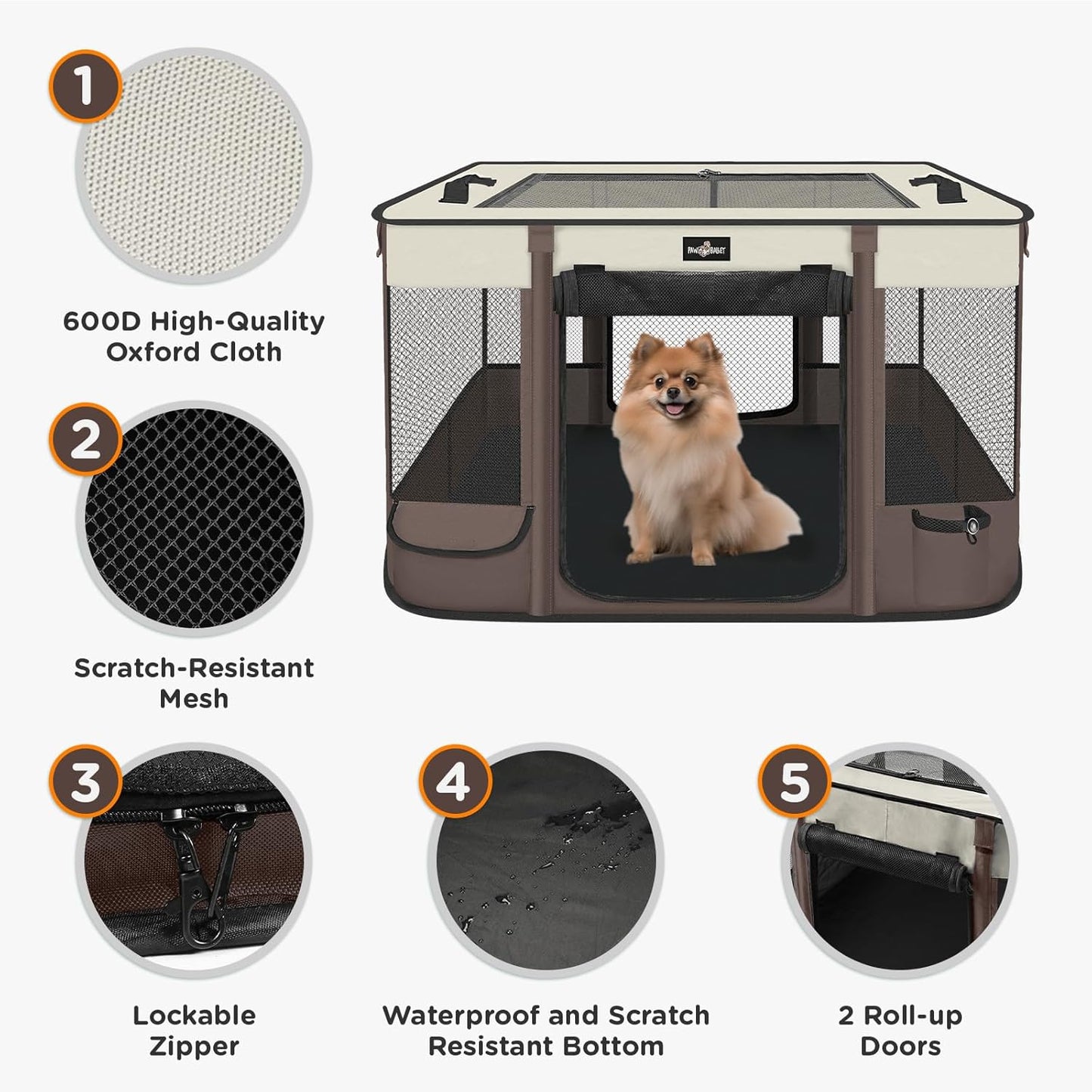 Foldable Pet Kitten Playpen, Upgrade Waterproof Portable Cat Dog Playpen Kennel Tent for Small Dog Cat
