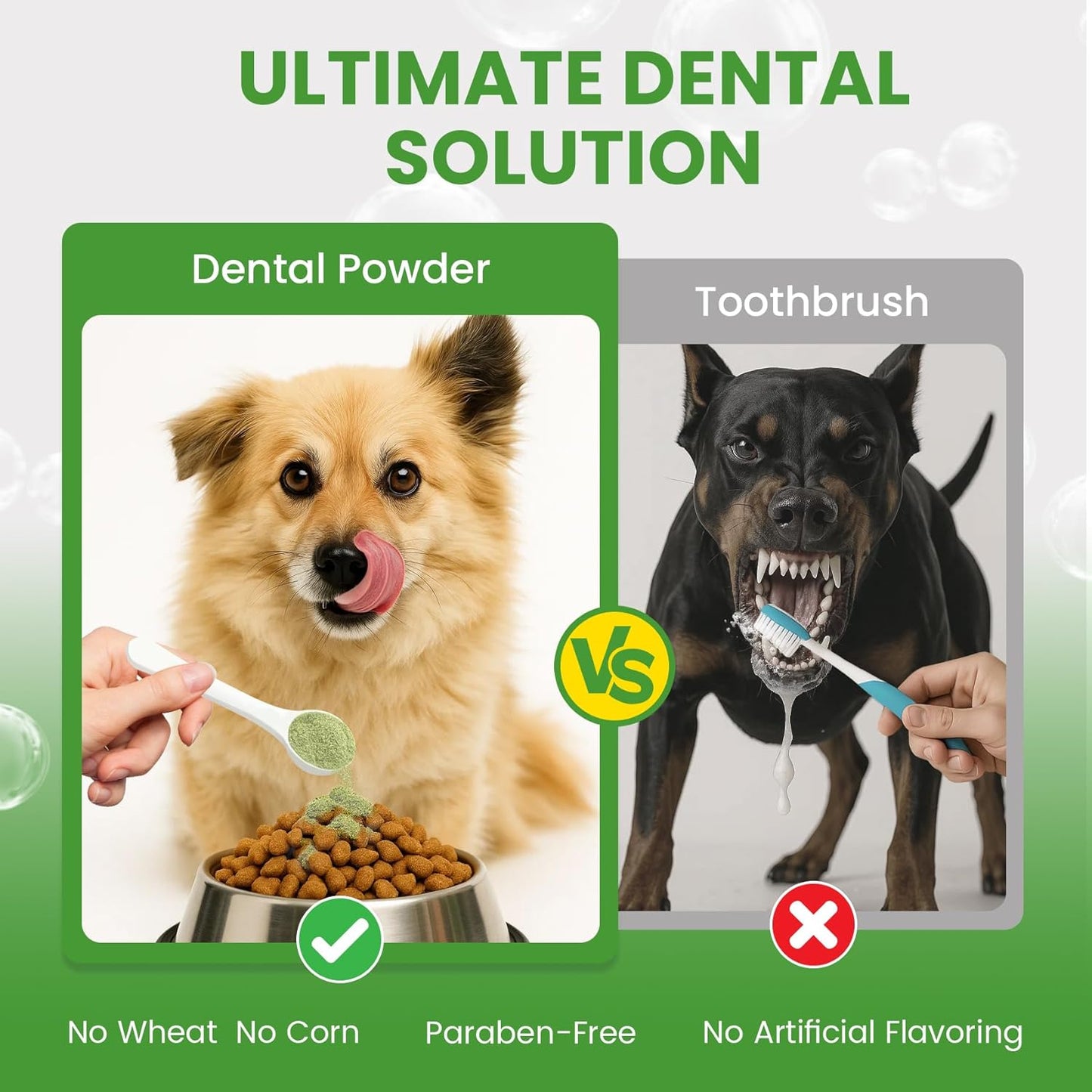 Dog Teeth Cleaning Powder, Dog Dental Powder and Cats Breath Freshener, Plaque Off Pet Tooth Cleaning lab co