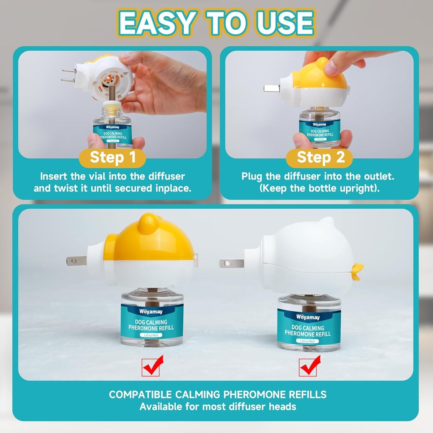Dog Calming Diffuser Refills - 6 Pack Dog Pheromones Calming Diffuser for Dog Anxiety Relief