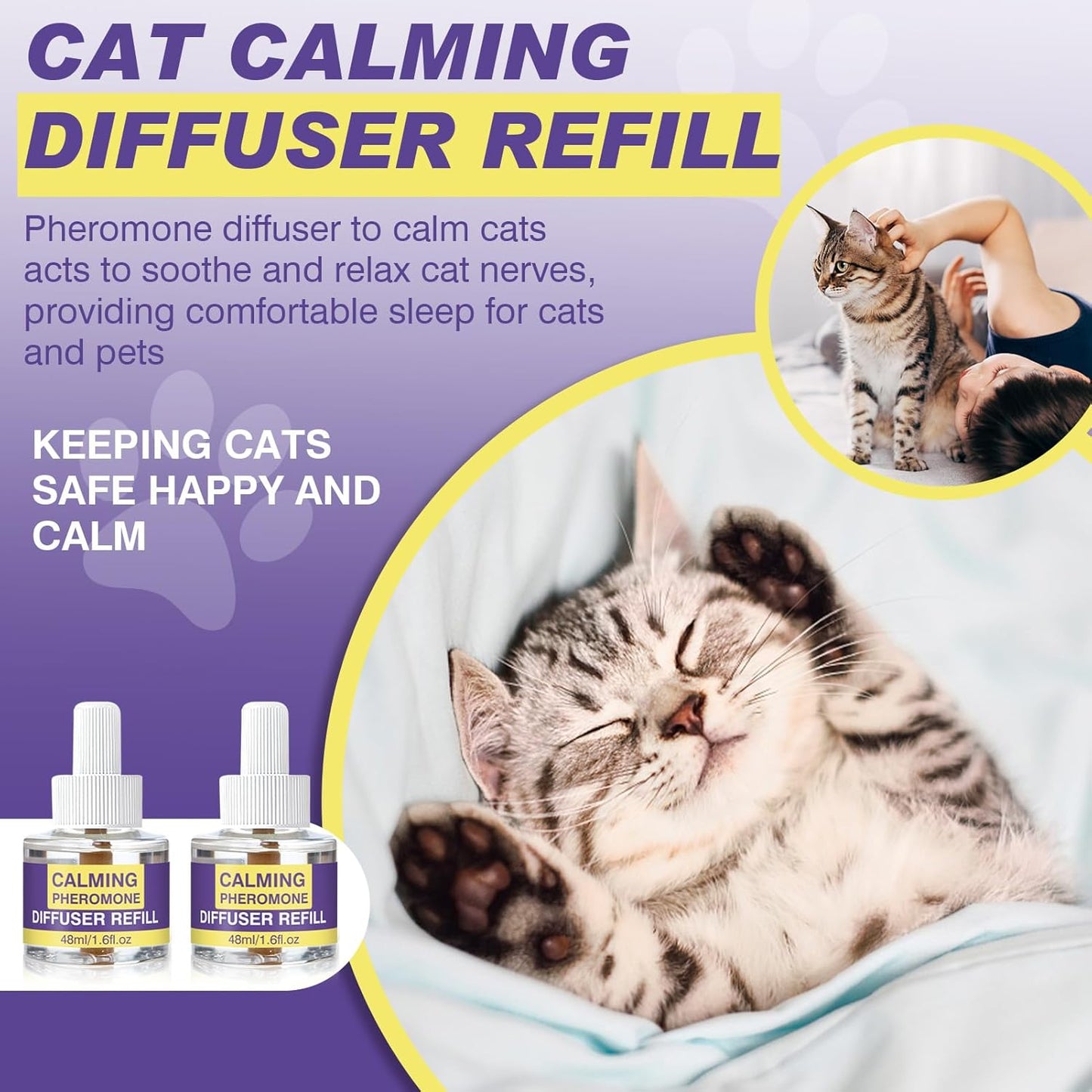 Cat Calming Diffuser Refill, 8 Pack Pheromones for Cats