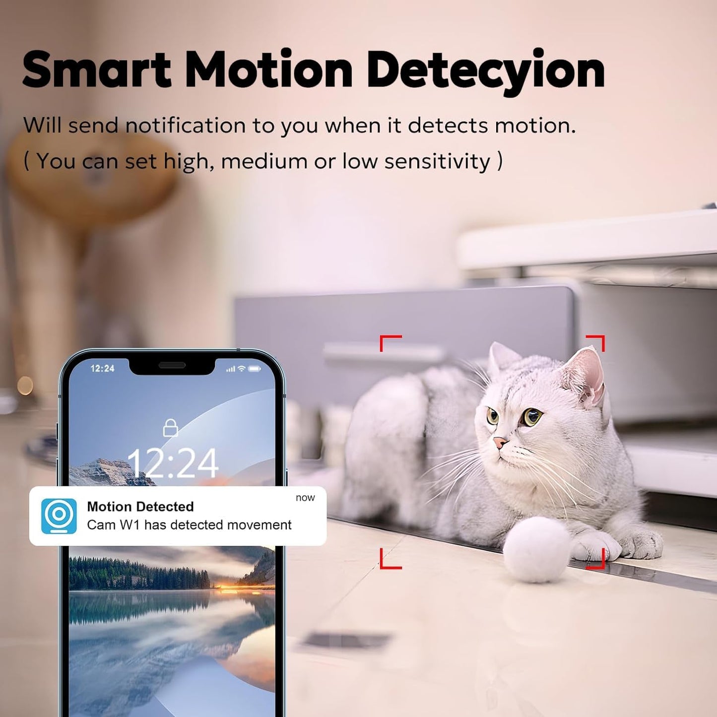 owltron Indoor Security Camera 2K, 360° Cameras for Home Security with Motion Detection, 2.4G WiFi for Baby/Pet/Nanny/Camara with Night Vision