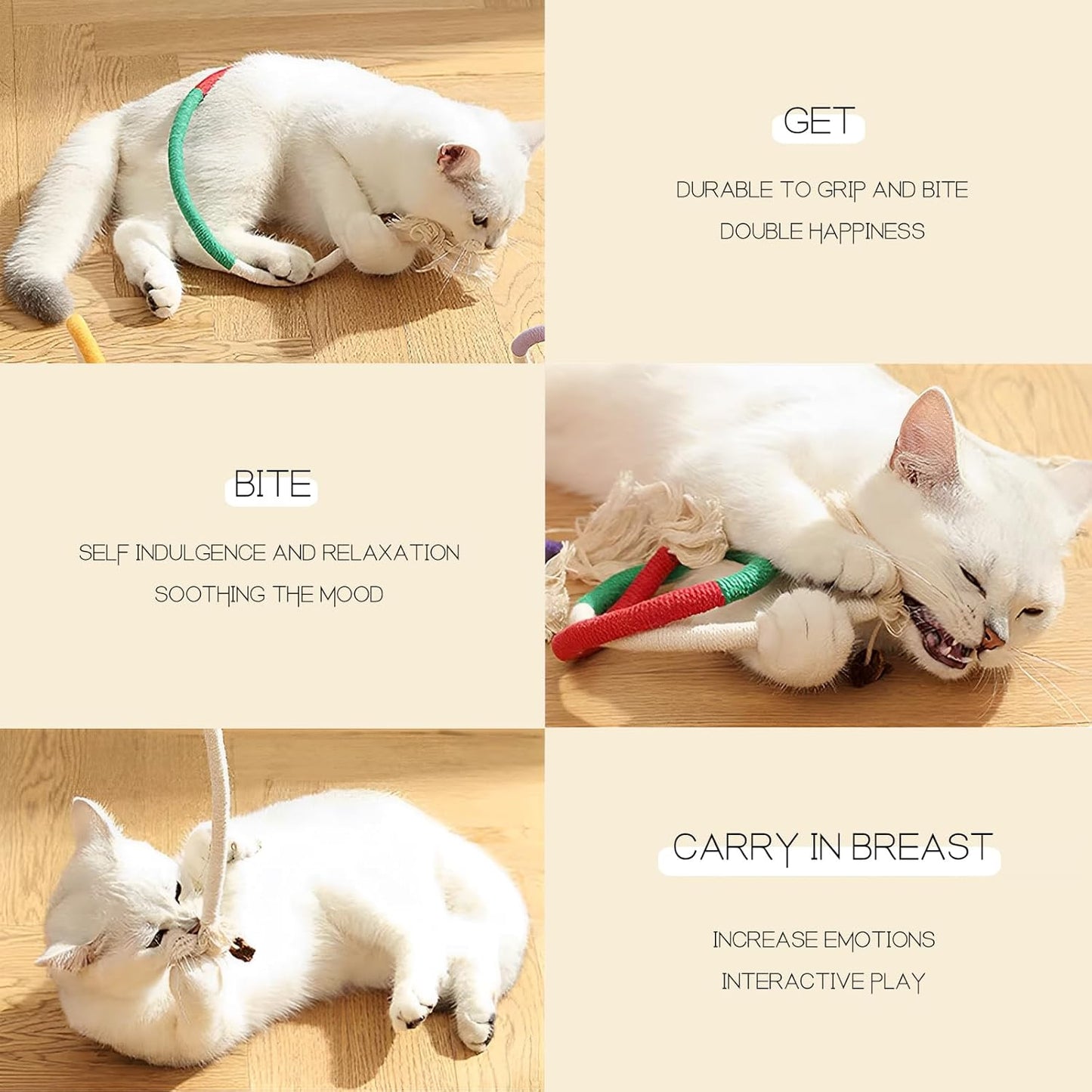 LUOKER 6 Pack Cat Chew Toys with Catnip Sticks