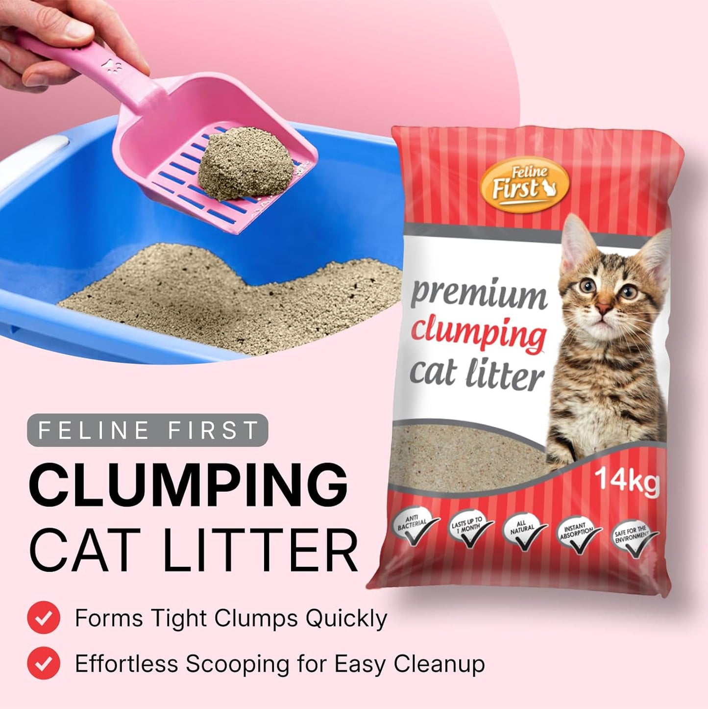Feline First Organic Clumping Cat Litter 14kg