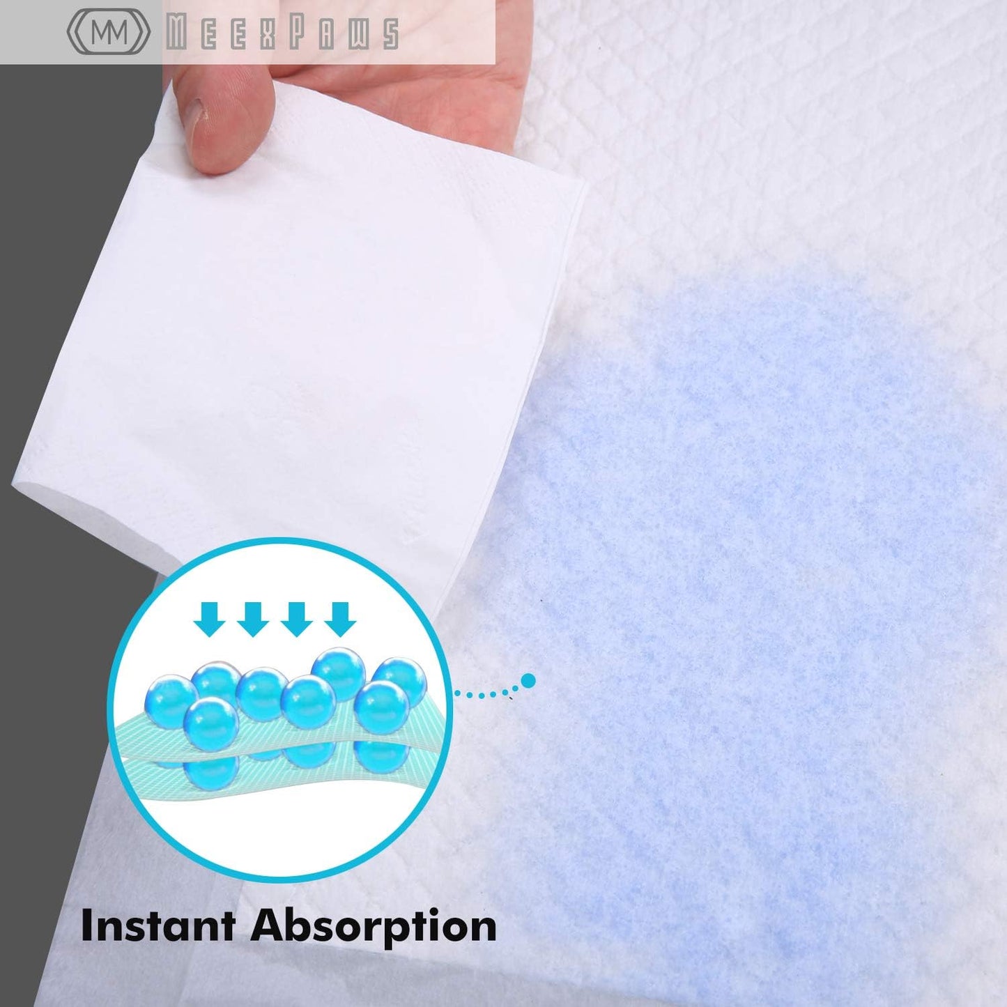 MEEXPAWS Large Pee Pads for Dogs Puppies | Suitable for 34×23 in Artificial Grass Dog Litter Box | Disposable Dog Training Pads | 70 Count | Ultra Absorbent | Instant Absorption | Leak Proof
