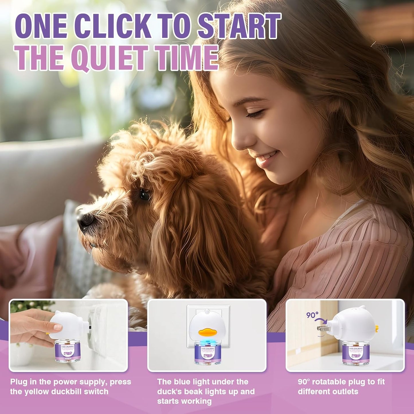 Dog Pheromones Calming Diffuser 3 In 1 Advanced Kit Appeasing Pheromone (Tasteless)