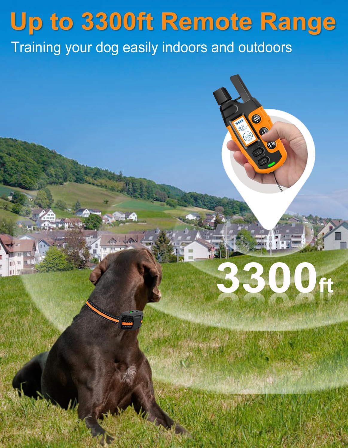 Anti Barking Collar with Remote 3300ft, Dog Training Collar for Small Medium Large Dogs