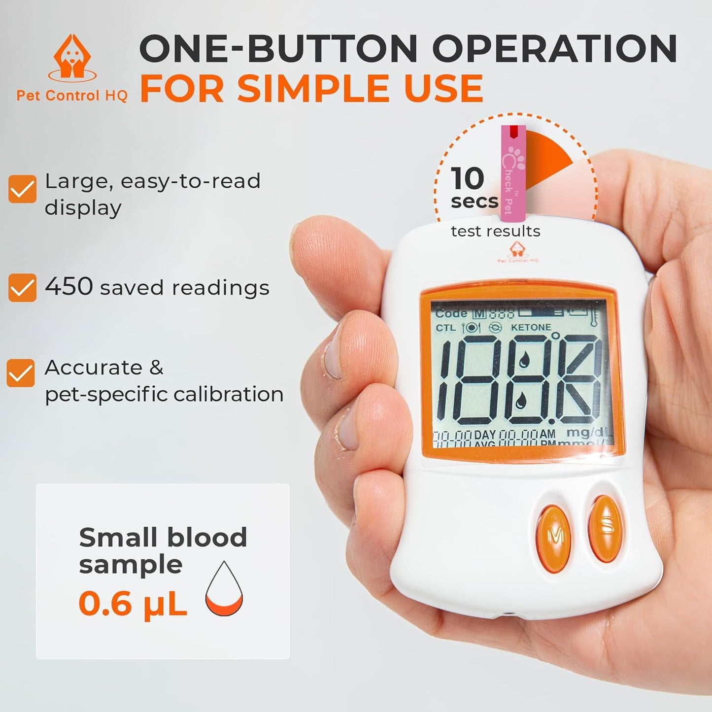 Blood Sugar Glucose Monitor System for Dogs and Cats - Pet Glucose Monitoring Kit