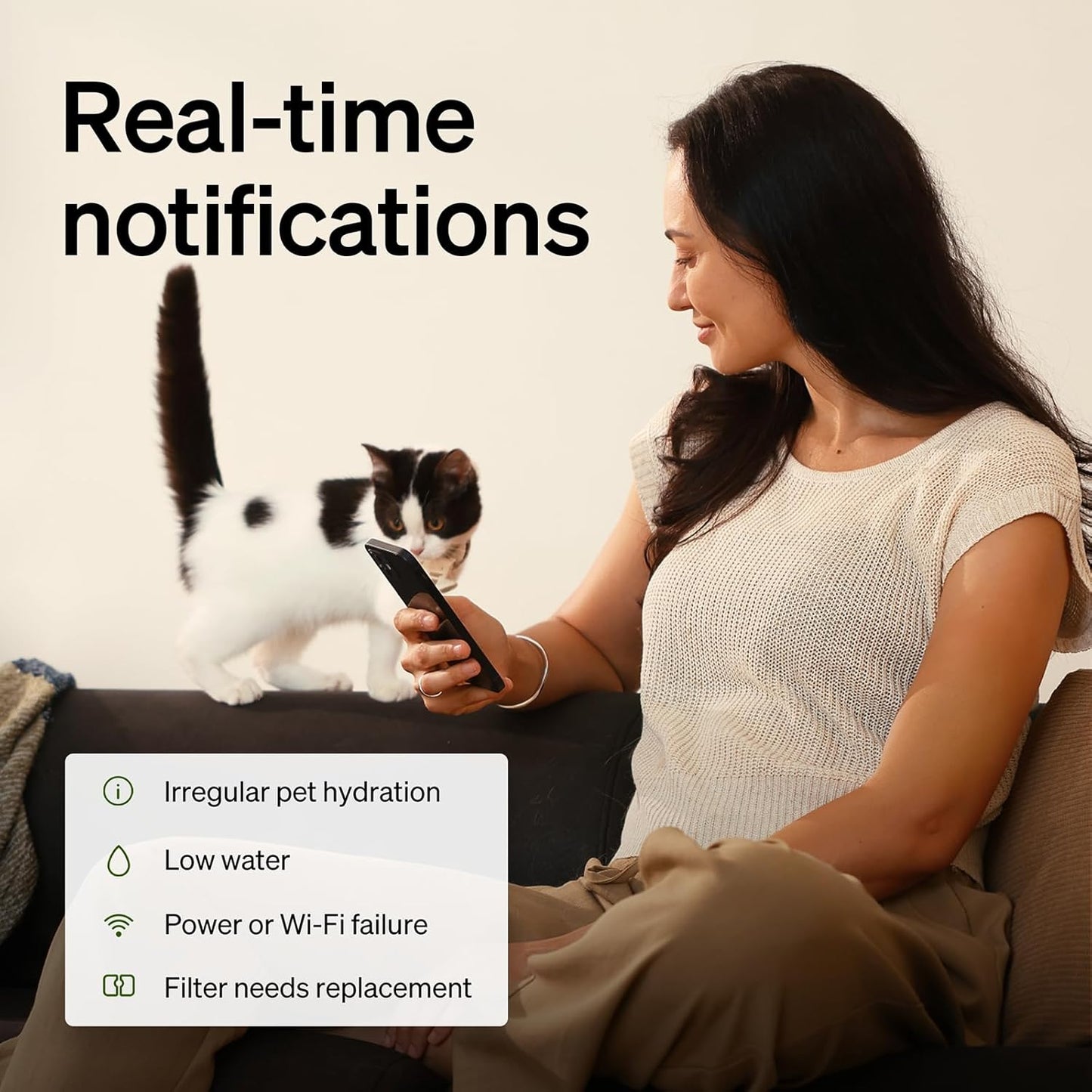 PETLIBRO Multi Cats Water Fountain, Dockstream RFID Smart APP Monitoring Cat Fountain, Pump-Free
