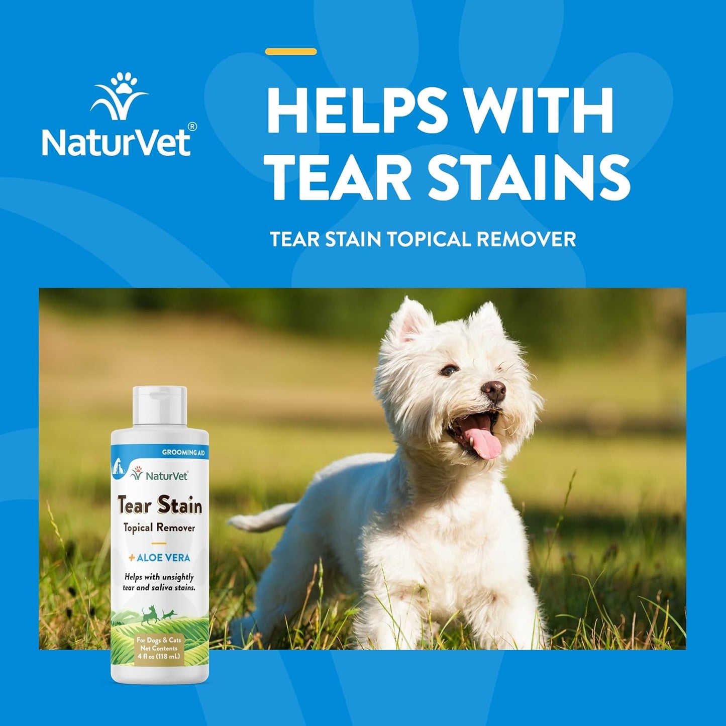 NaturVet Tearstain Remover Topical, 120 ml