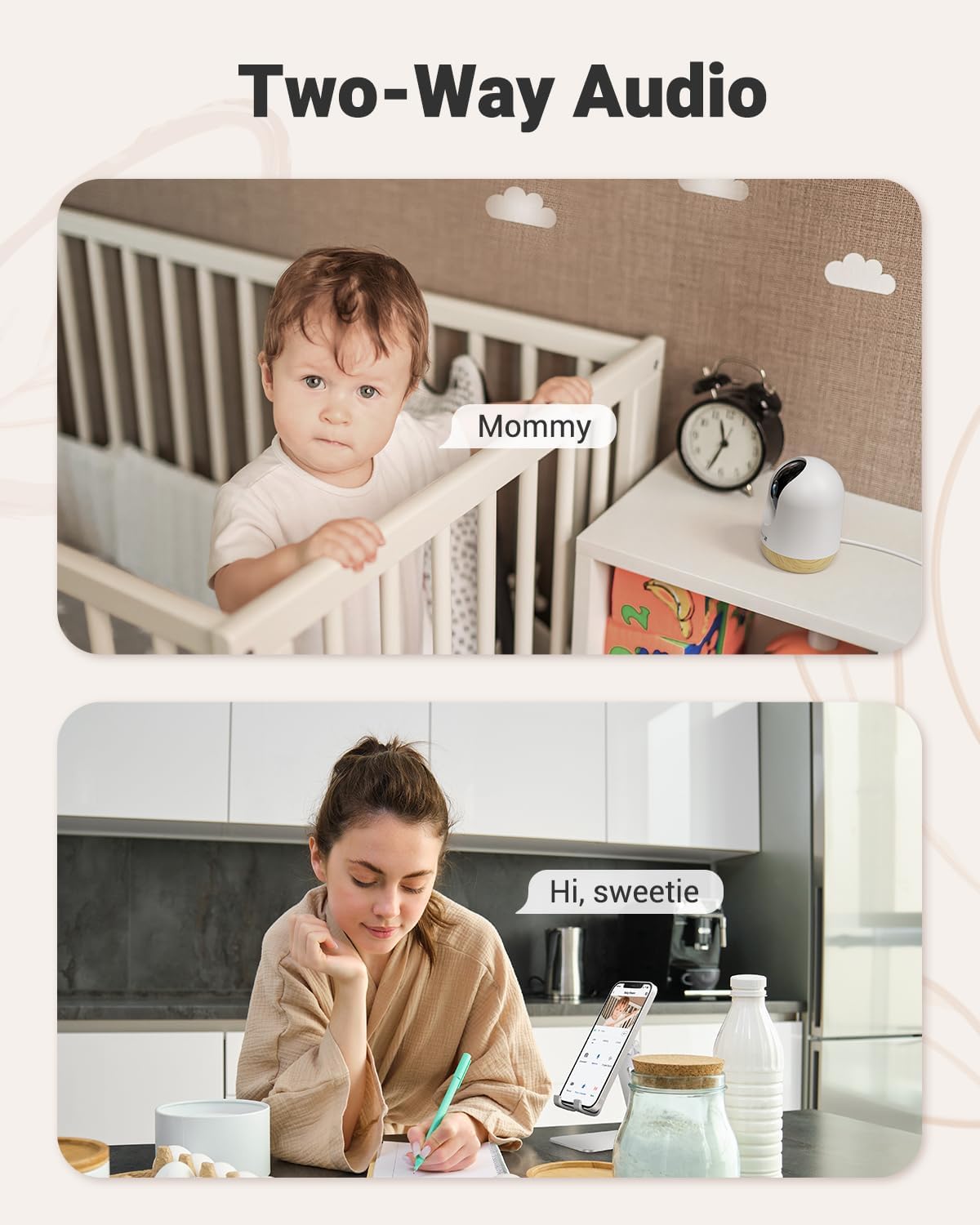 MUBVIEW 5G WiFi Indoor Security Camera No Subscription, Local&Cloud Storage