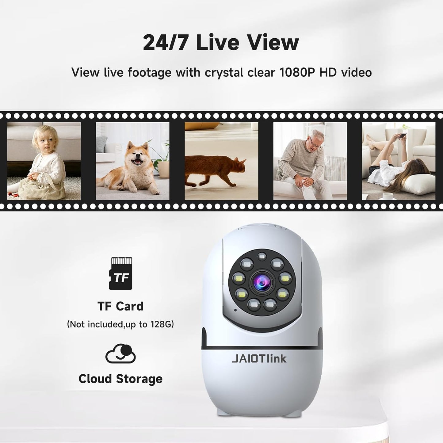 1080P Indoor Camera Wireless for Home Security, 5G&2.4G WiFi Baby/Dog/Pet Camera with Phone APP with Alexa