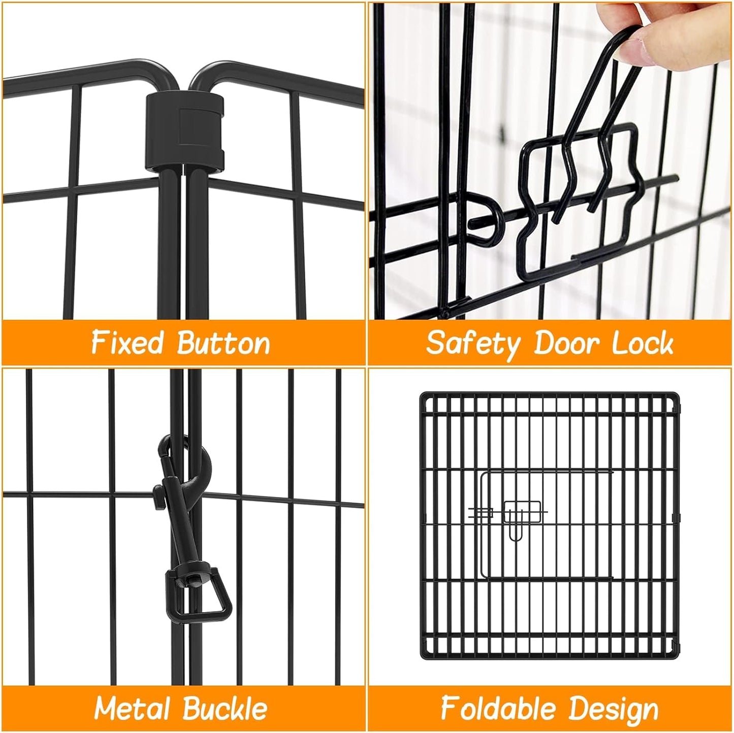 ADVWIN 8 Panel 24" Dog Playpen, Foldable Pet Fence Dog for Puppy Rabbit