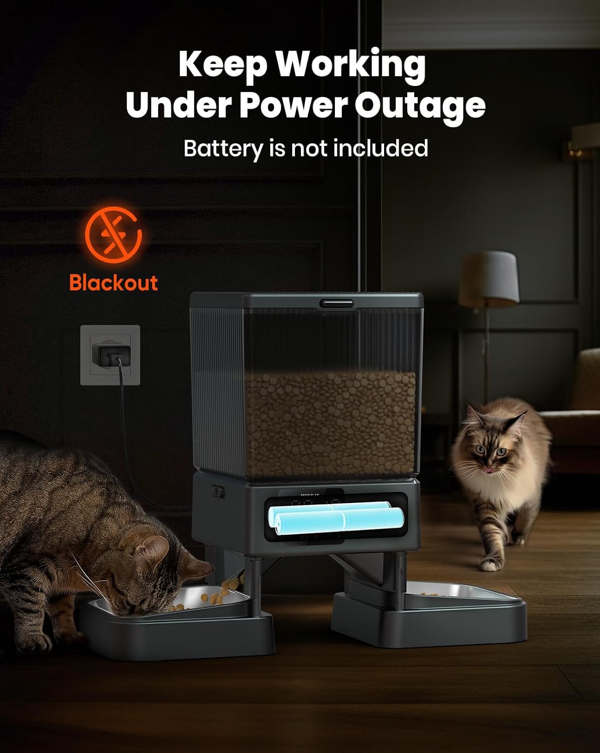 oneisall Automatic Cat Feeder for 2 Cats, 20 Cups/5L