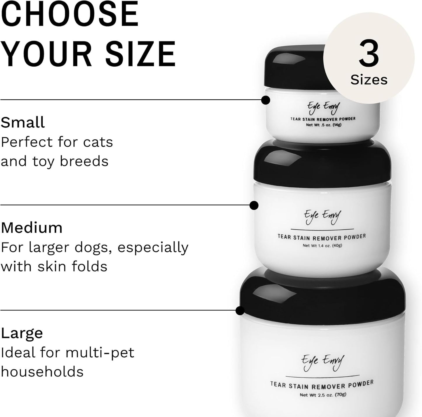 Eye Envy Tear Stain Remover Powder for Dogs and Cats. 100% Natural