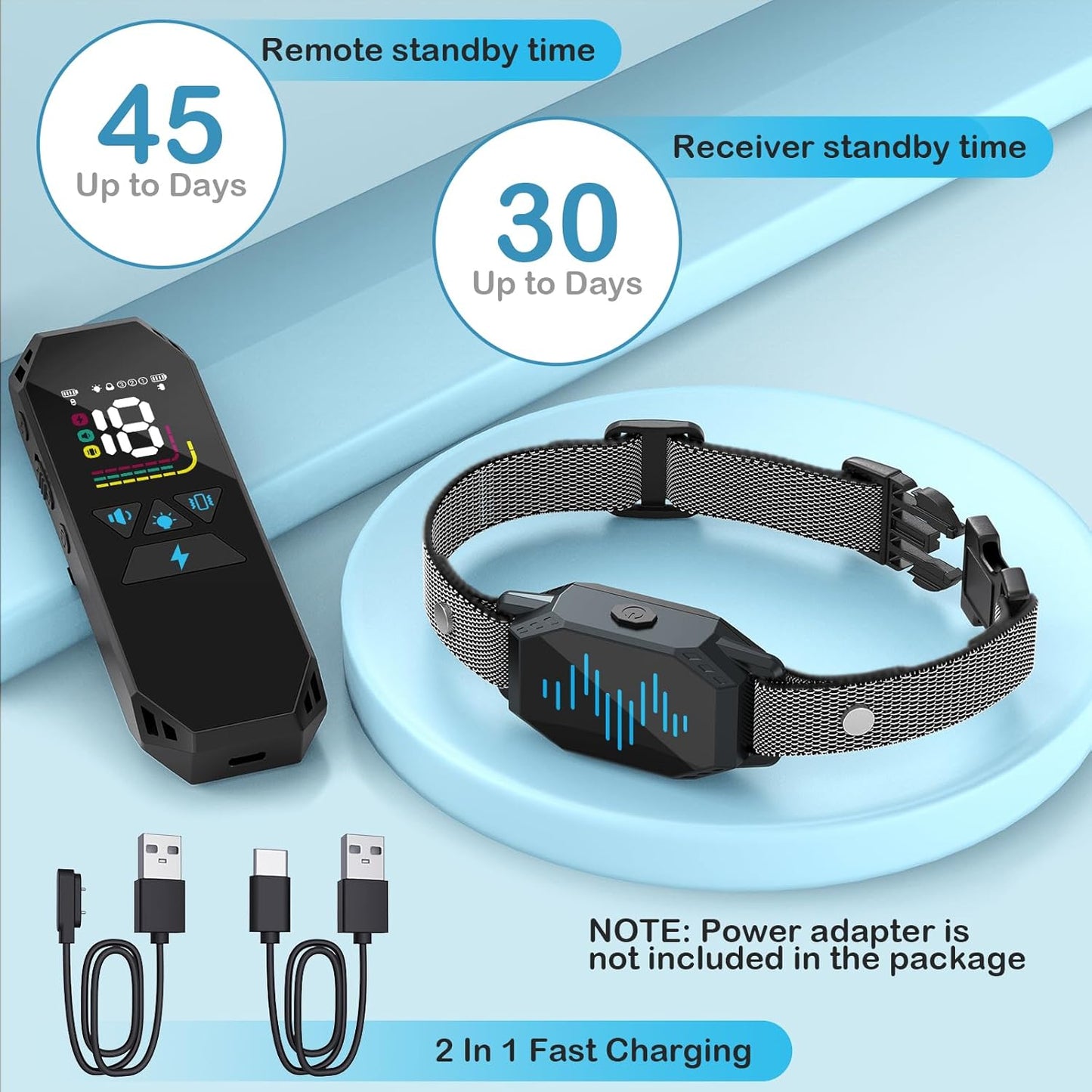 Dog Training Collar, Dog Shock Collar with Remote, 2500FT and 4 Training Modes Beep