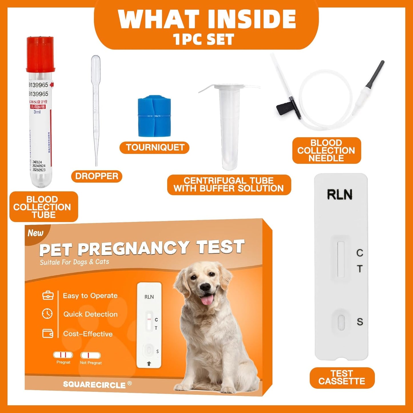 Dog Pregnancy Test Kit at Home - Early Pregnancy Test Strip for Dog Fast and Accurate Detection (1)