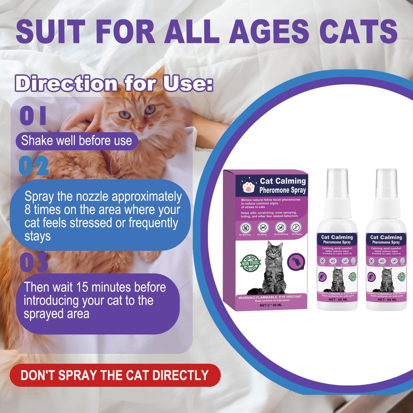 Cat Calming Pheromone Spray - Anti Anxiety Pet Products