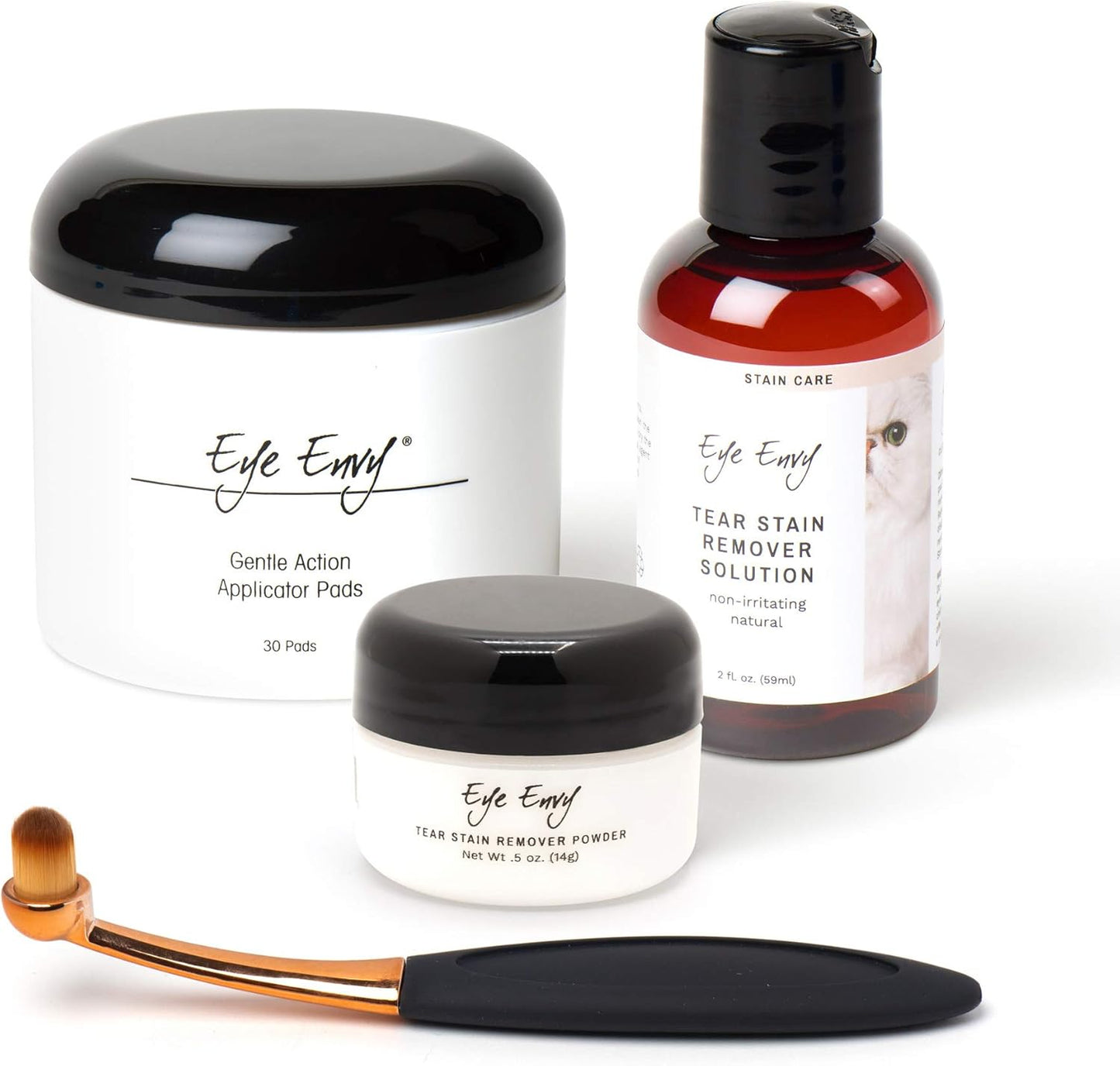 Eye Envy Cat Tear Stain Remover Starter Kit with ProPowder Brush