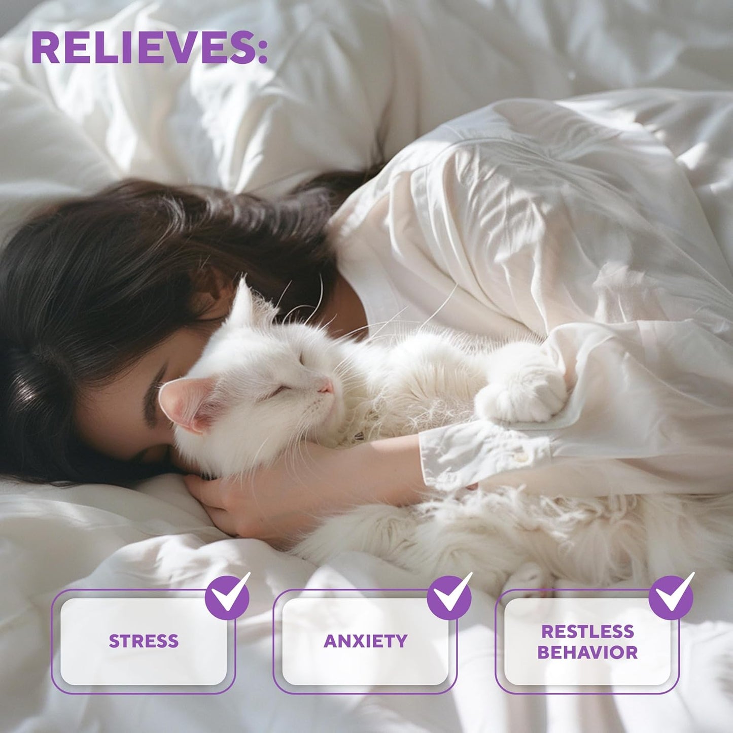 Beloved Pets Cat Calming Diffuser & Pet Anti Anxiety Products - Feline Calm Pheromones Plug in & Cats Stress Relief (2 Diffusers + 2 Refills))