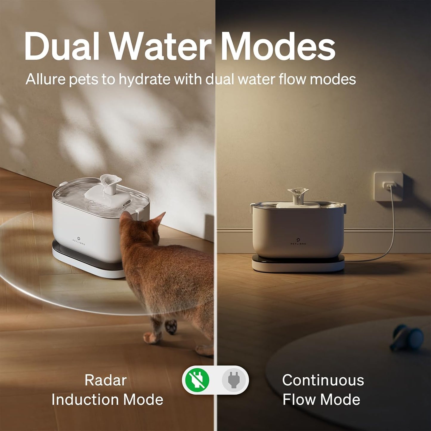 PETLIBRO Cordless Cat Water Fountain, Rechargeable Battery Operated Wireless Pet Water Fountain