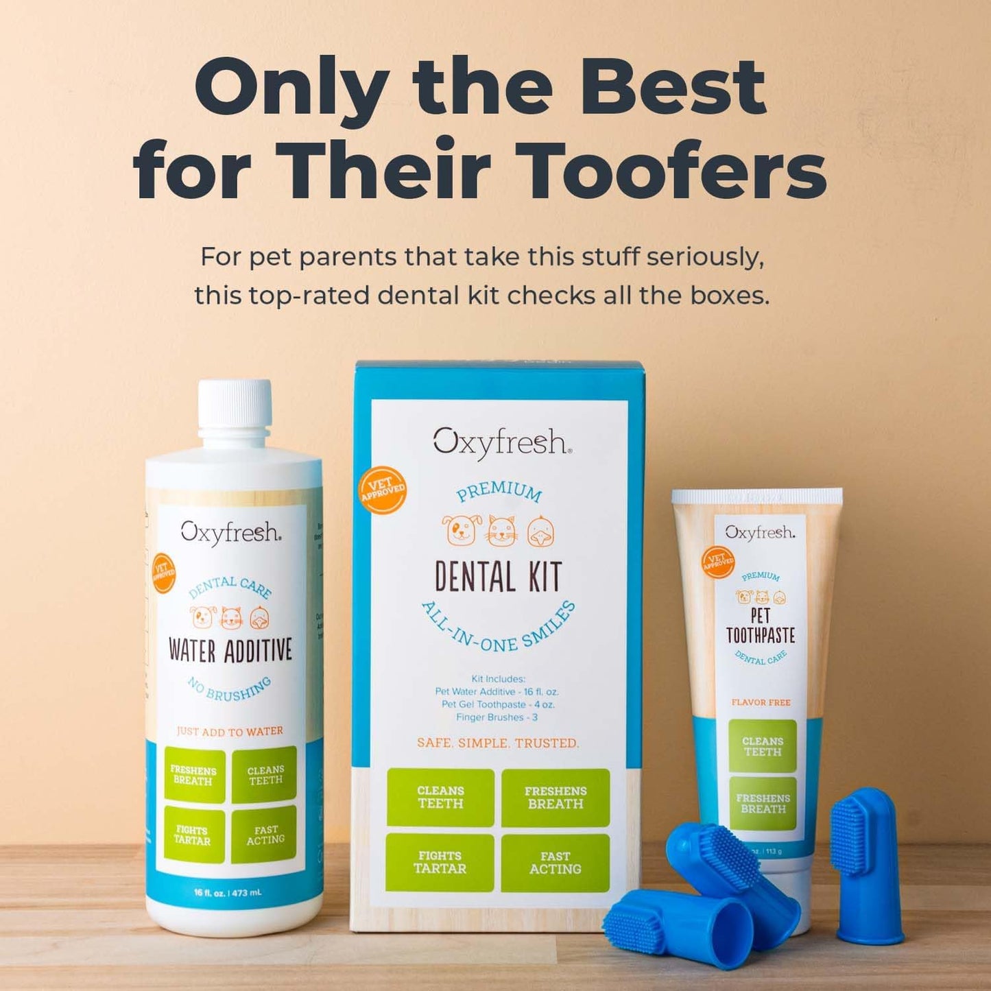 Oxyfresh Premium Pet Dental Kit for Dogs & Cats – Easy Solution for Fresh Breath