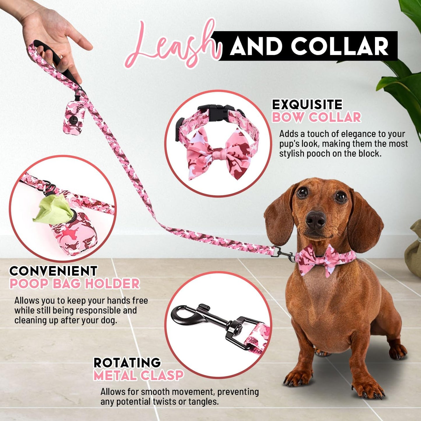 Premium Dog Harness Set with Leash, Collar & Poop Bag Holder - Reflective-small