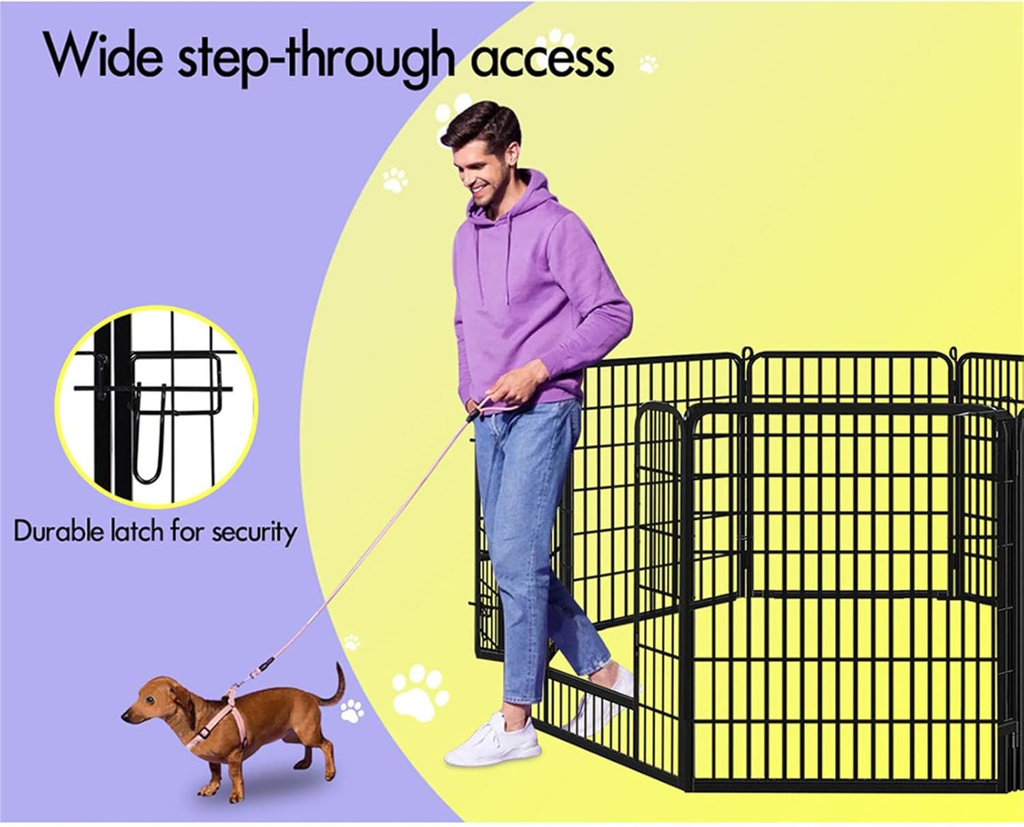 Beastie 24" Foldable Pet Dog Metal Playpen Enhanced, Universal Portable Pet Exercise Cage