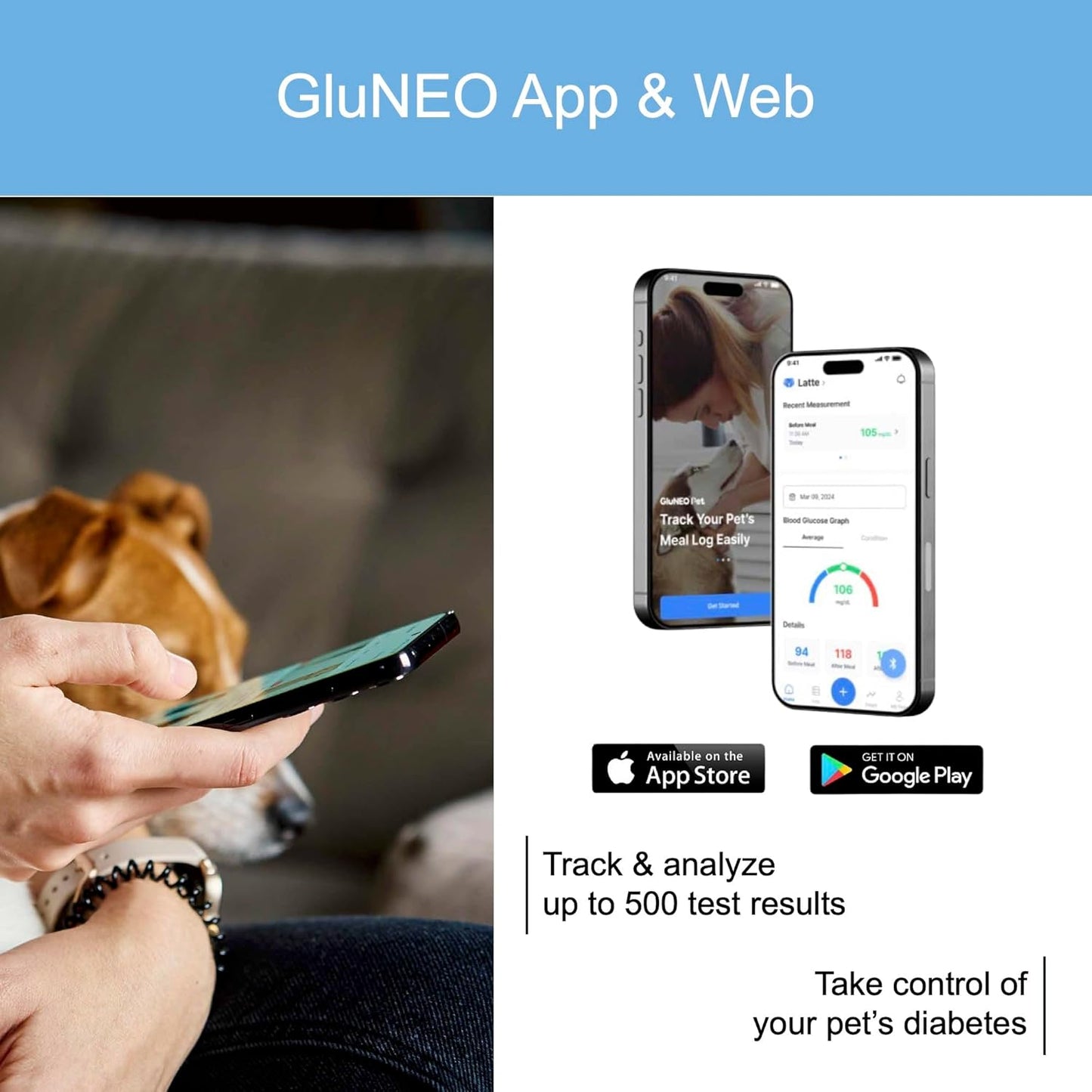 OHC GluNEO Pet Blood Glucose Monitoring System for Cats and Dogs