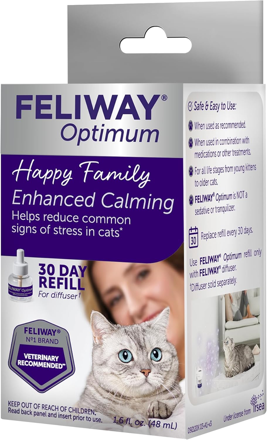 FELIWAY® Optimum 30 Day Cat Calming Refill for Pheromone Diffuser, 48ml