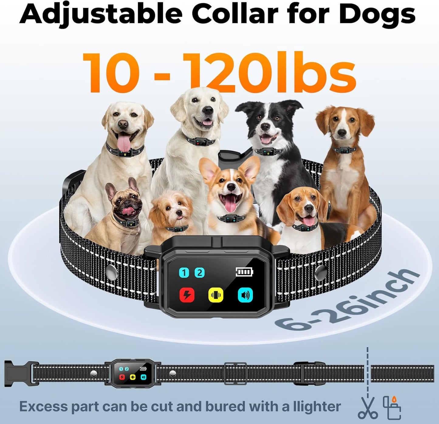 AI Dog Shock Collar 2 Dogs (10-120Lbs) - 3300FT Dog Training Collar with Remote, IPX7