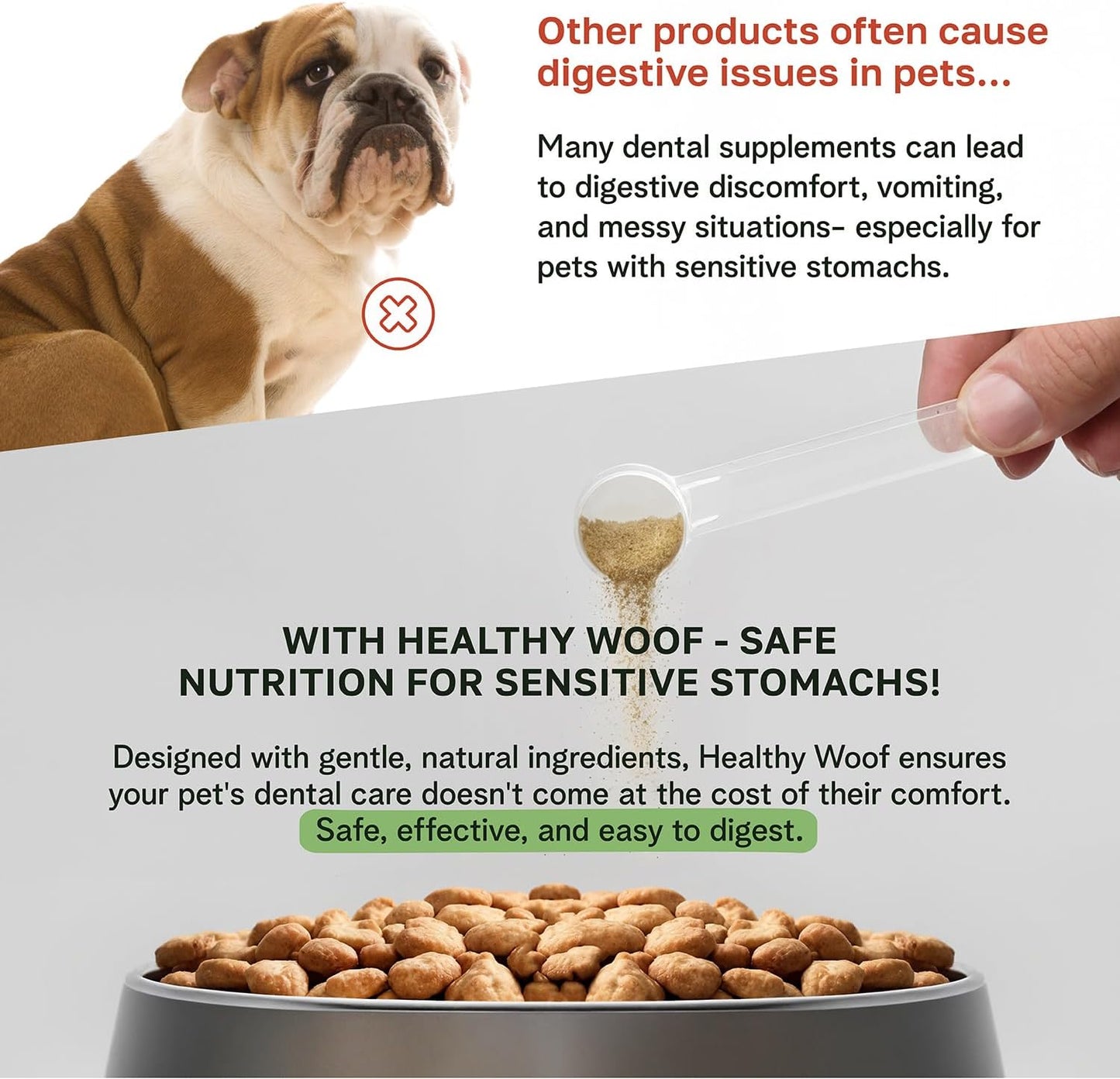 Dental Powder for Dogs - Complete Oral Care Bone Broth, Dog Teeth Cleaning Powder,60 Scoops