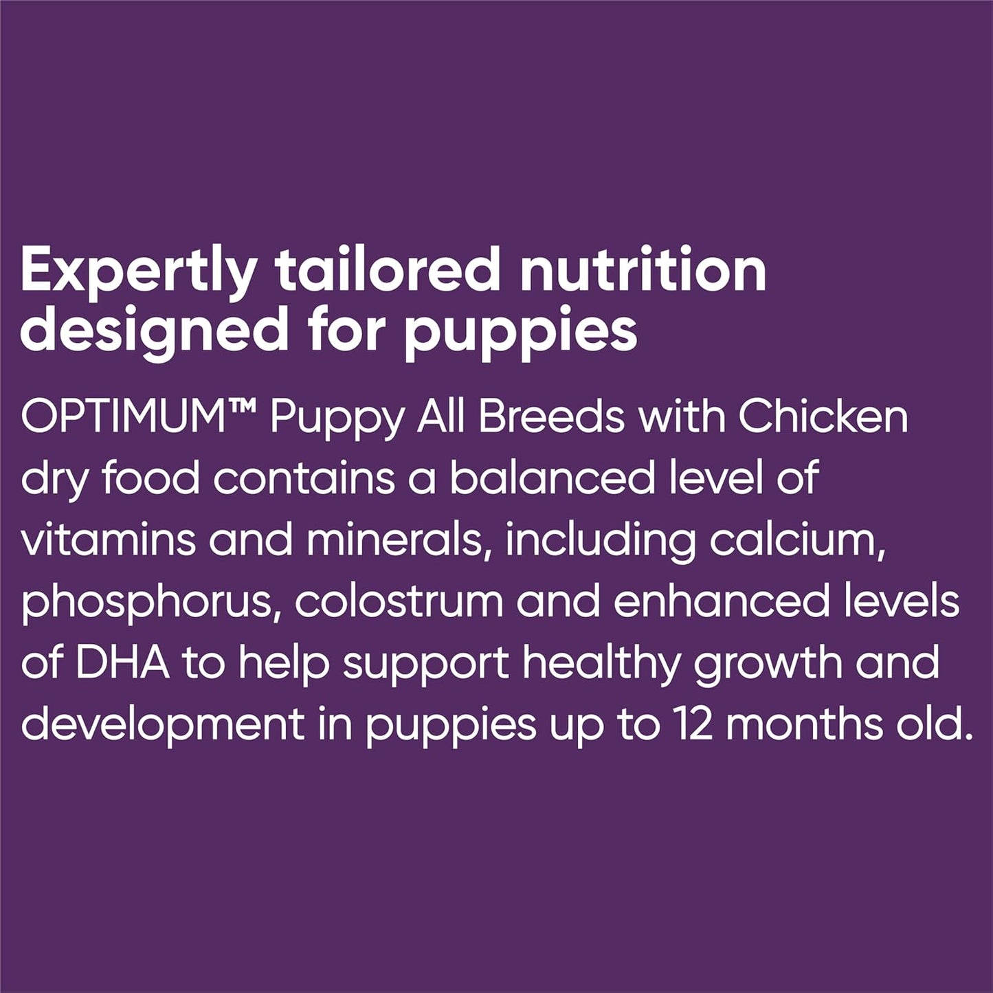 OPTIMUM Puppy All Breed Dry Dog Food With Chicken 3kg Bag, 4 Pack
