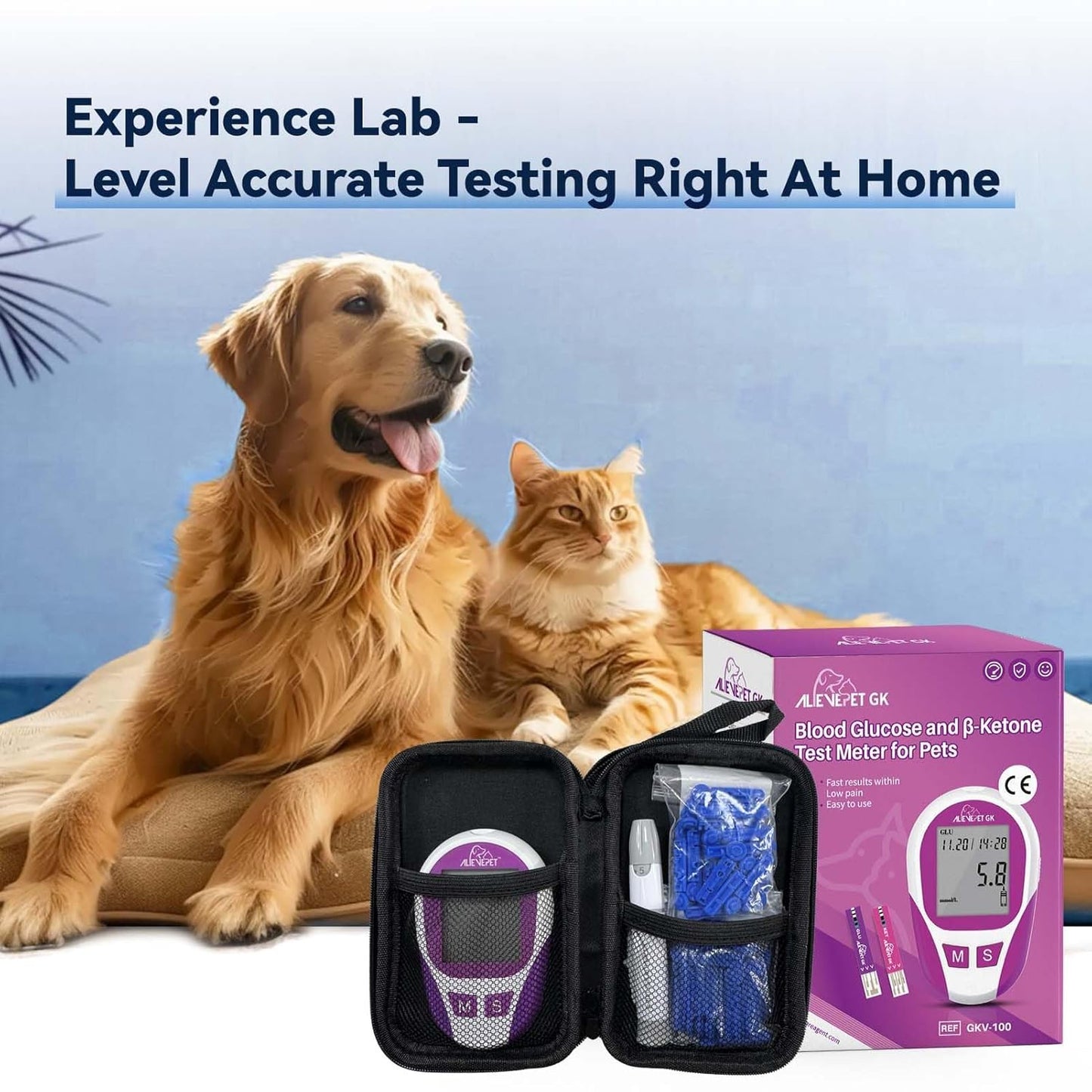 Glucose Monitoring Kit Diabetes Testing Kit for Cats
