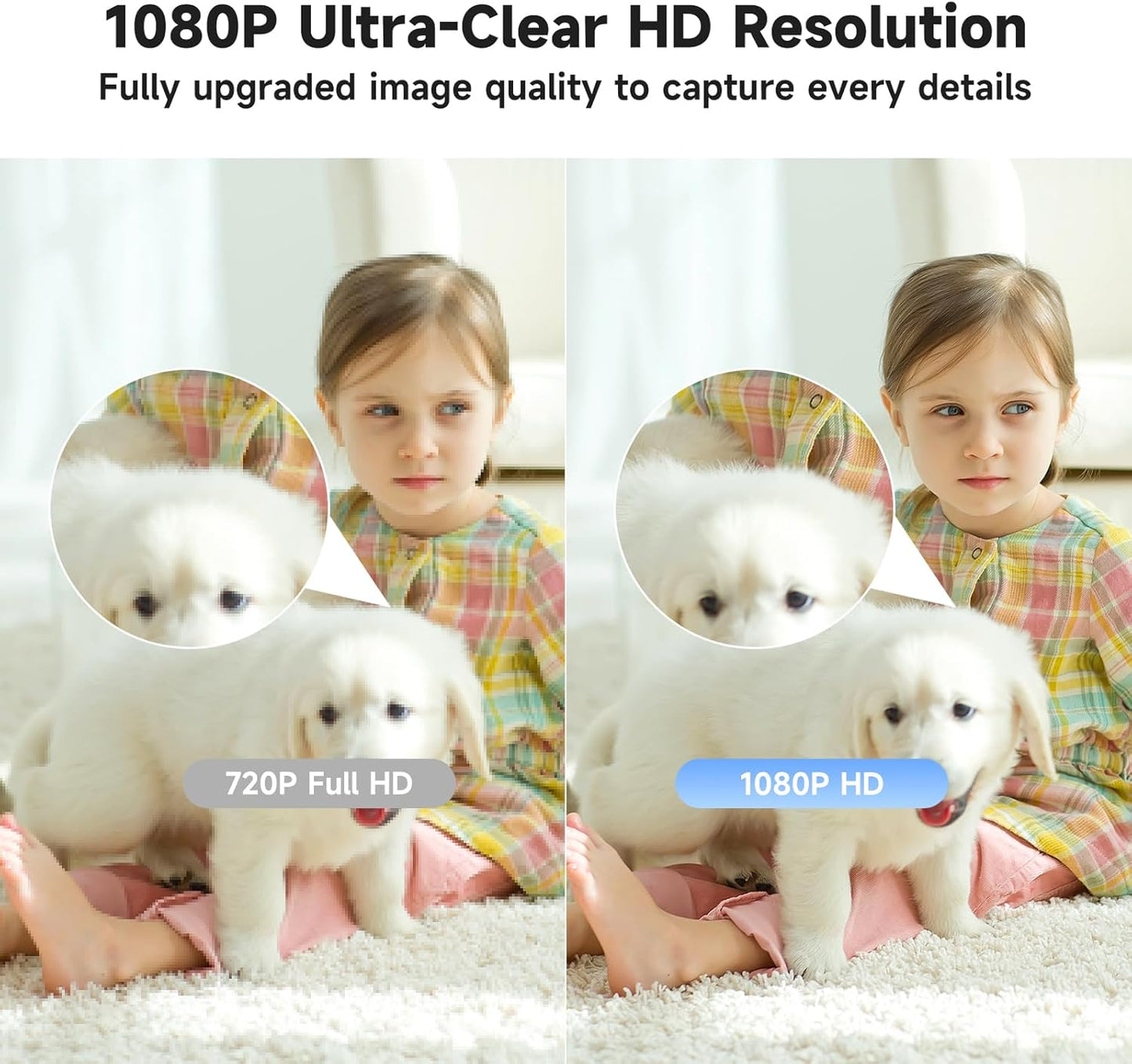 1080P Indoor Camera Wireless for Home Security, 5G&2.4G WiFi Baby/Dog/Pet Camera with Phone APP with Alexa