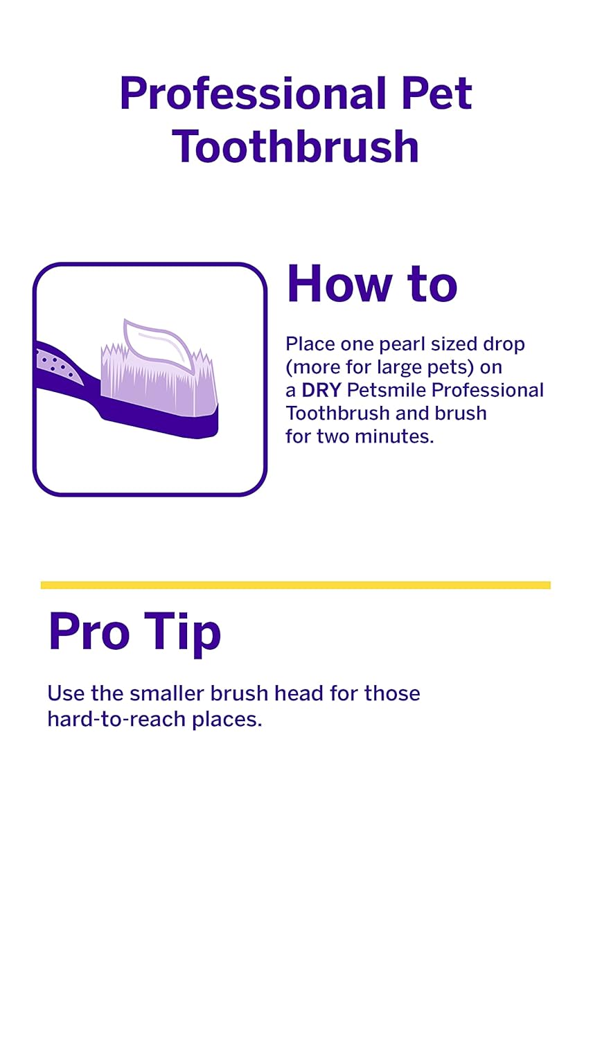 petsmile Professional Pet Toothbrush - Patented 45 Degree Cat & Dog Toothbrush