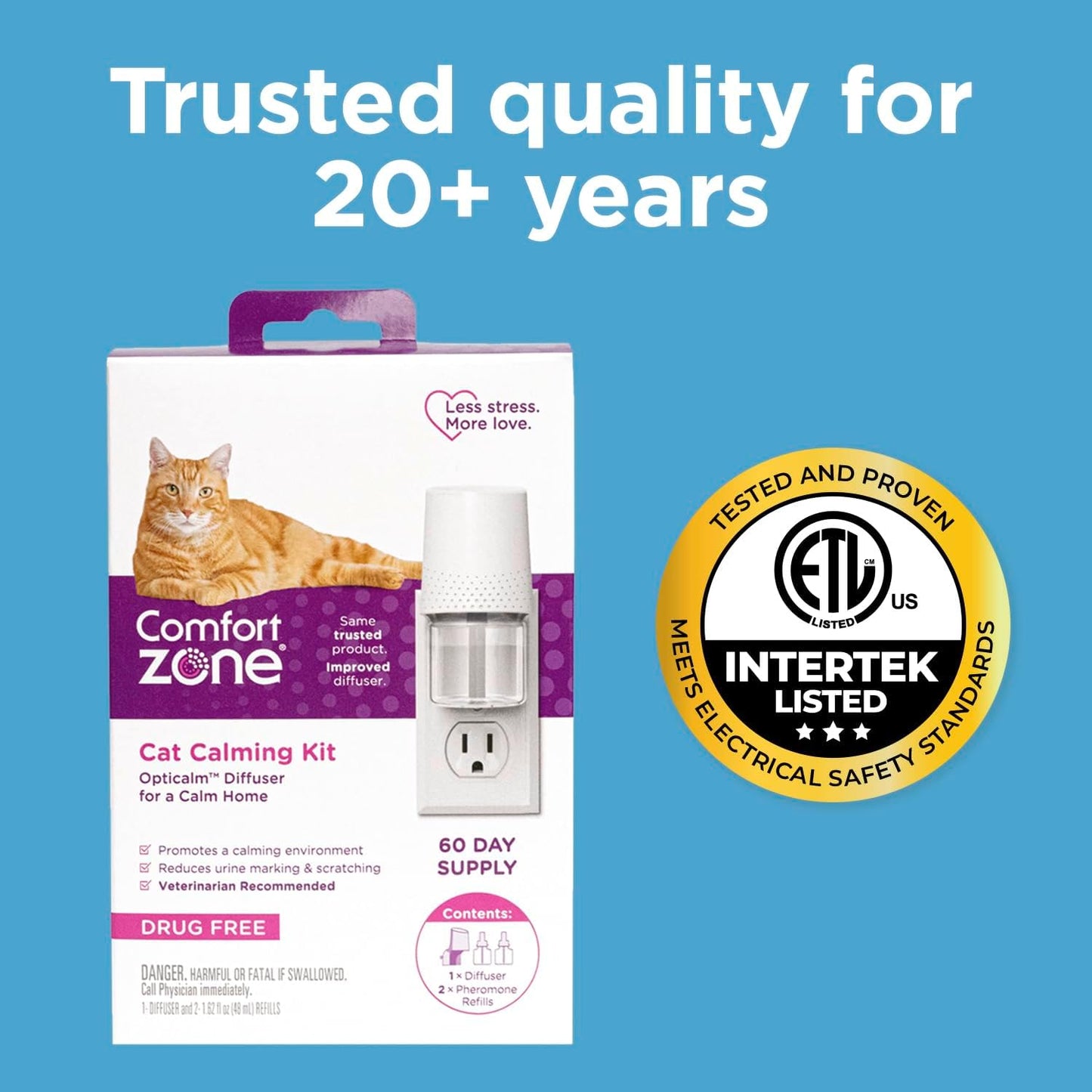 Comfort Zone 2 Pack Cat Calming Diffuser Refills; 30-day Refills