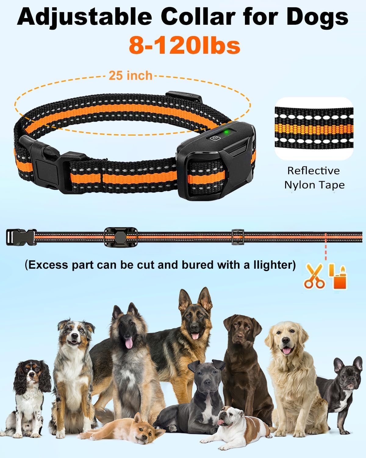 Anti Barking Collar with Remote 3300ft, Dog Training Collar for Small Medium Large Dogs